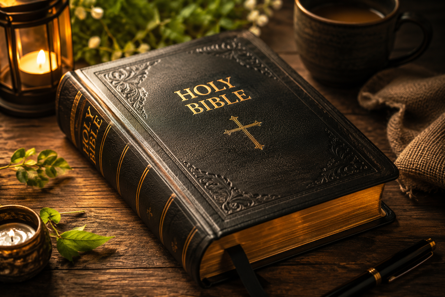 Biblical Christmas Trivia featuring an open Holy Bible, the nativity scene, the Star of Bethlehem, and festive Christmas decorations.