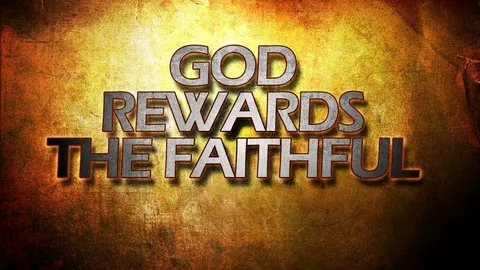 Rewards of God illustration showing a Christian praying with an open Bible under a radiant sky, symbolizing faith, obedience, hope, and the eternal rewards of God.